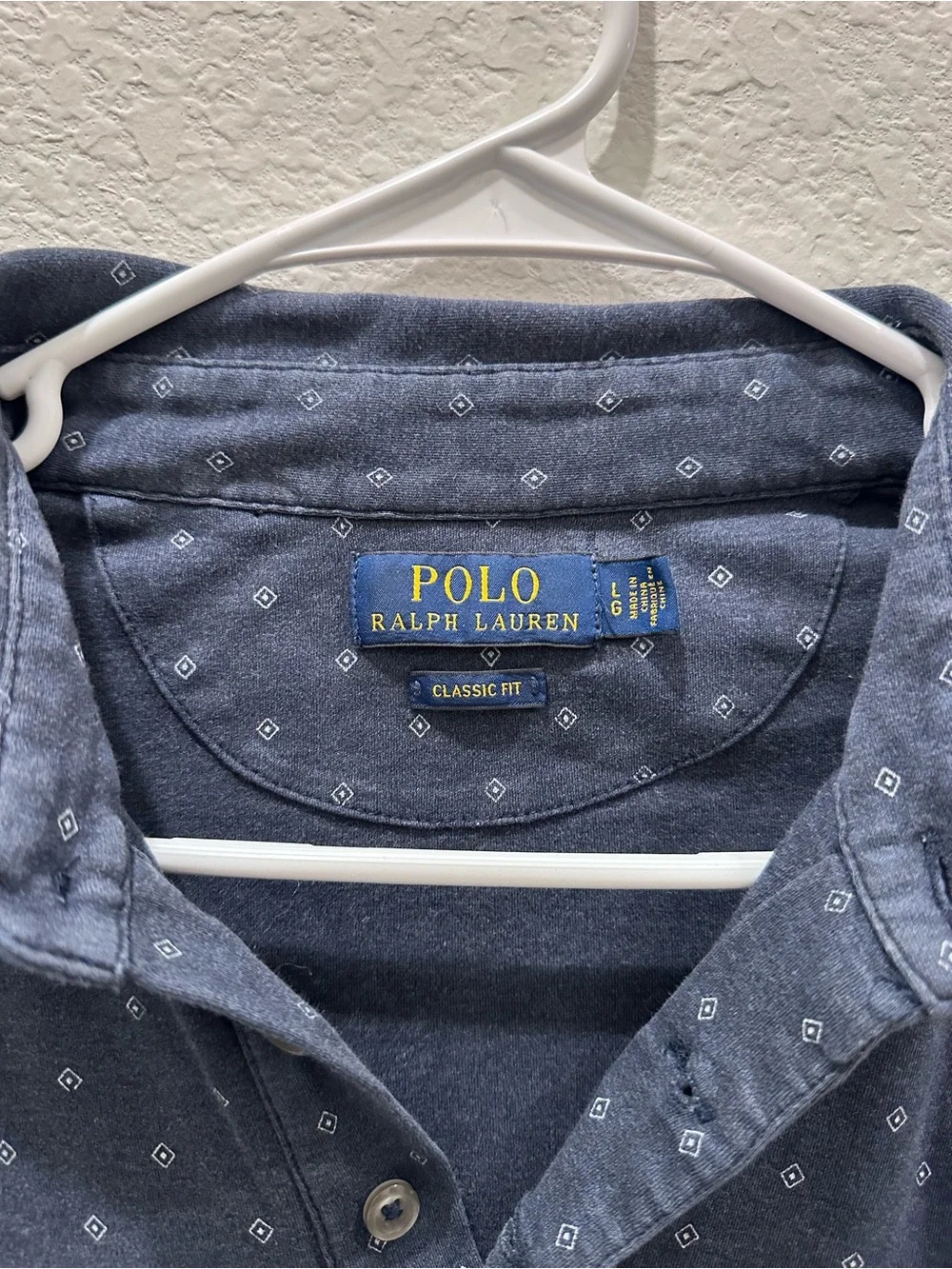 Polo‎ by Ralph Lauren Men’s Navy Blue Micro-Pattern Polo Shirt